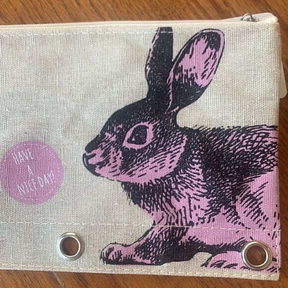 Pencil Pouch Bundle of 3 Zebra Bunny Pelican - Picture 2 of 7